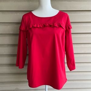 •Talbots• NWOT Cotton Blend Ruffle Blouse - Size Medium